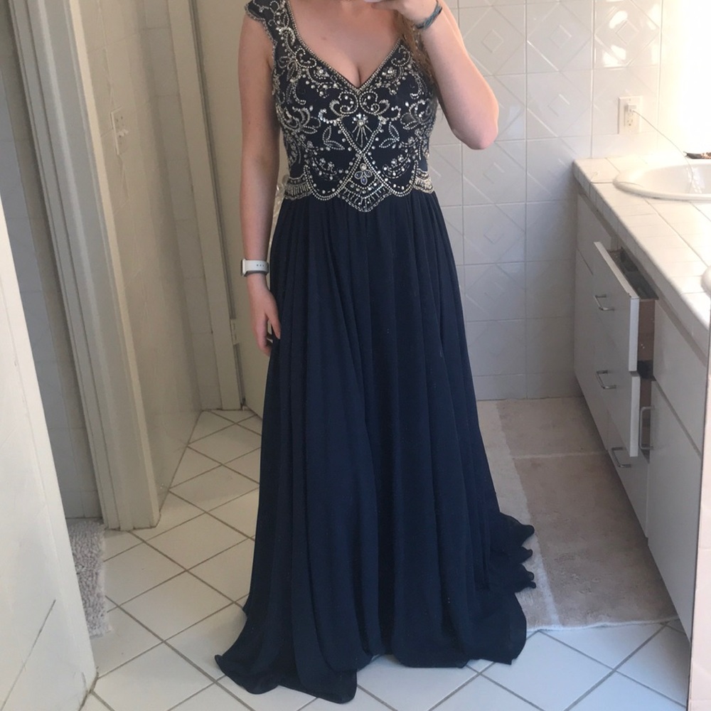 Navy blue prom dress